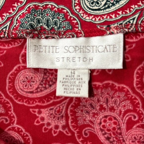 Petite Sophisticate Red Paisley Stretch Skirt - Picture 5 of 5
